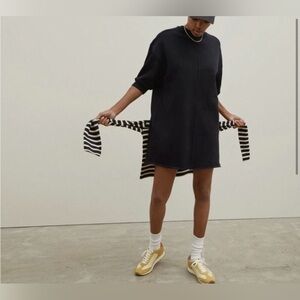 Everlane The Track black sweatshirt dress